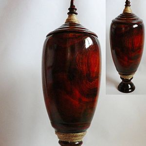 Urn Walnut: turning, painting, lacquer. Size: height 58 cm, diameter 18 cm