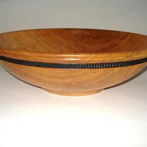 Sycamore bowl with a burnt textured band - SOLD