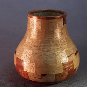 White Limba and sapelle Seed Pot