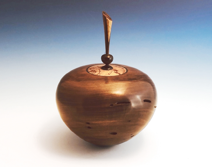 Wormy walnut hollow form