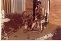 Bron with spinning wheel - 1970.jpg