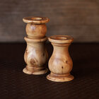 Candlestick Holders - Ornate Pedestal - Elm - 1.jpg