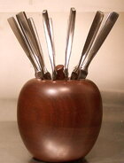 Wooden Apple with fruit knives.jpg