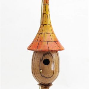 Whimsical birdhouse ornament