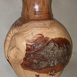Carved Pecan Urn