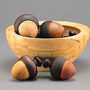 Elm bowl with Acorn boxes