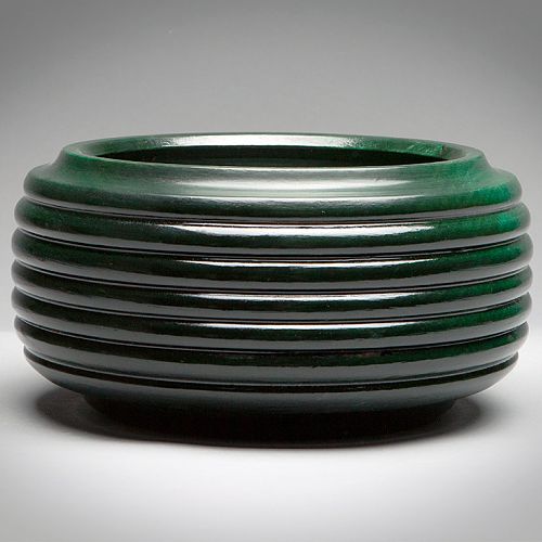 Green Ribbed Bowl