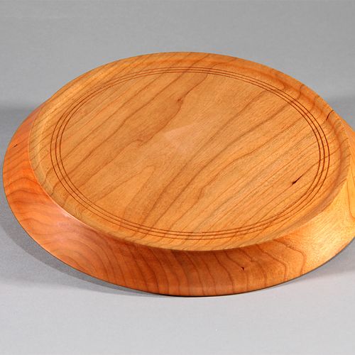 12.5" Cherry Serving Tray / pyrography (back)