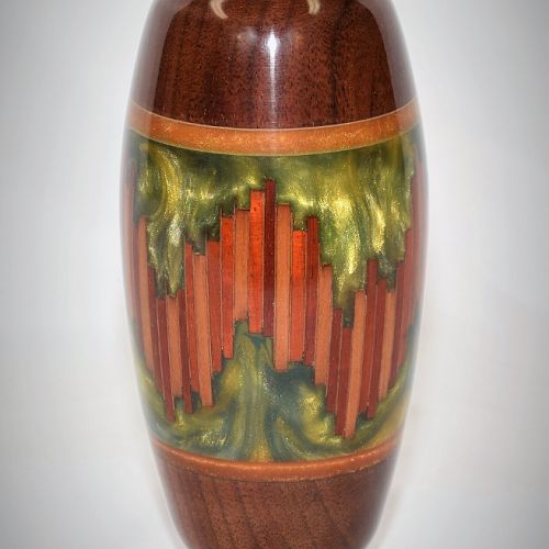 Vase: Walnut with translucent Cast Resin
