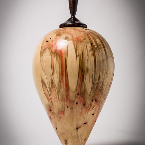 Flame Box Elder with Gaboon Ebony Base and Finial