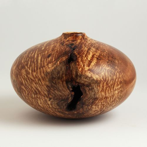 #338 - Small Spalted Finished Edge Red Maple Hollow Form