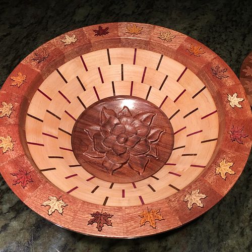 Large Segmented Bowl - Fall Decorated