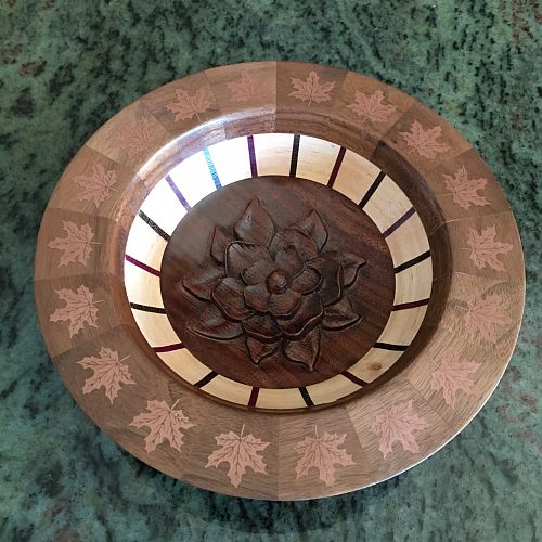 Small Segmented Bowl - Fall Decorated