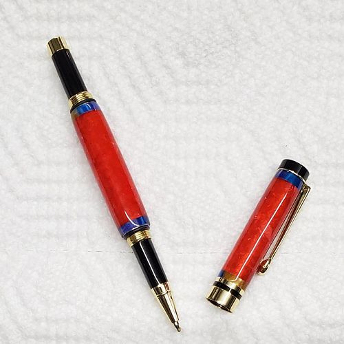 Red and Blue Acrylic RollerBall Pen