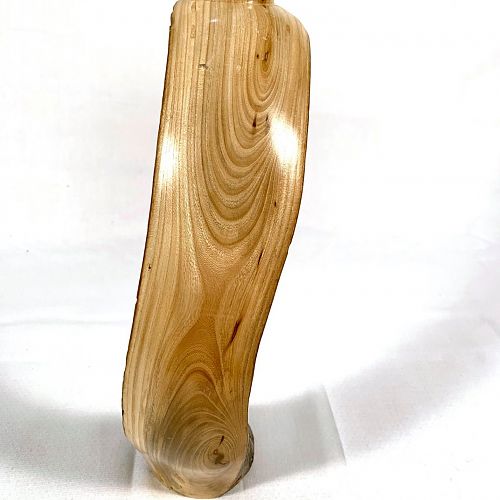 Curved branch candle holder - maple 14" high, turned side