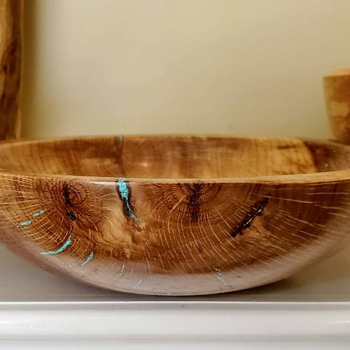 Oak with Turquoise Inlay