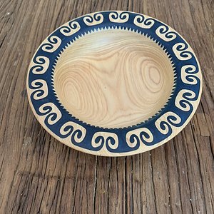 Cypress bowl with inlays