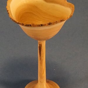 Serial 21058 Lilac bark edge goblet 2 " diameter X 3" high