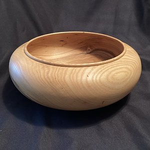 12 1/2” ash bowl with beaded rim.