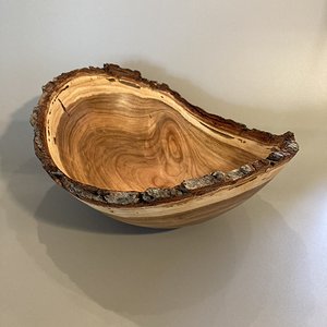 Natural edge cherry bowl
