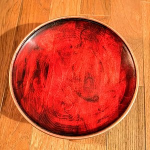 Red and gold dish