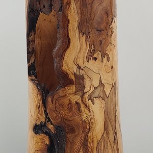 Spalted Elm Burl Vase 13" x 4 1/2"
