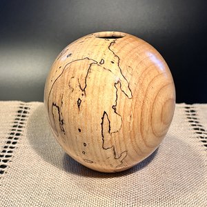 Spalted ash hollow form