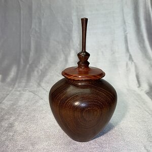 Teak Hollow Form with Finial