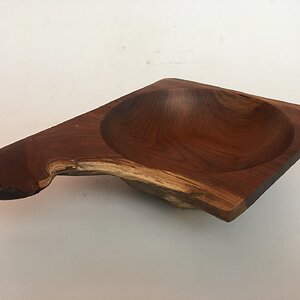 Cherry bowl with an integrated handle ( sort of )