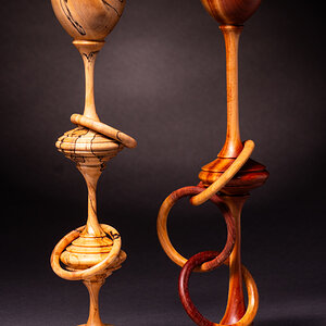 captured interlocking ring goblets