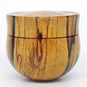 Spalted Black & White Ebony Round Bottom Box