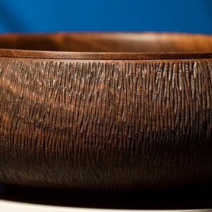 Hand-carved walnut bowl