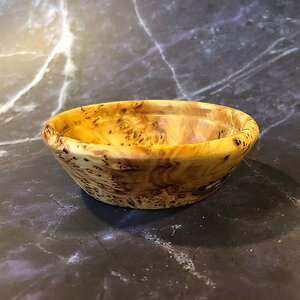 Yellow Cedar bowl 3 1/2" dia and 1 1/8" deep