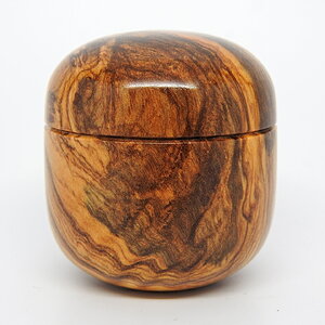 Figured Olivewood Pill Box