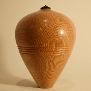 Red Oak Hollow Form with Ebony Lid