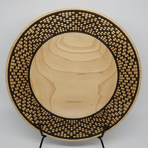 Platter with Basket Illusion Decorated Rim