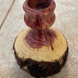 Live edge candlesticks