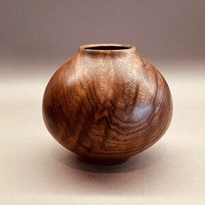 Small walnut hollow form.