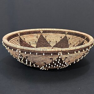 Fully beaded Pomo Basket illusion