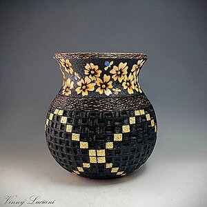 Gold Leaf Flower Pot