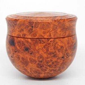 Red Amboyna Burl Round Bottom Box