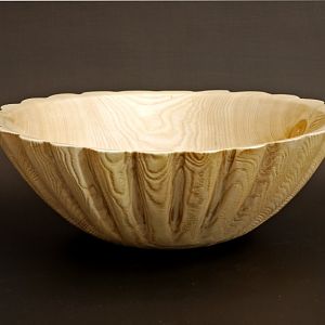 Bleached Fluted Ash Bowl 5256