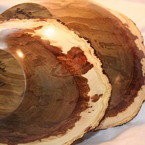 spalted hickory natural edge nested set