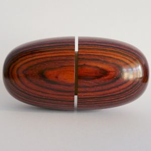 cocobolo box with threaded boxwood inserts