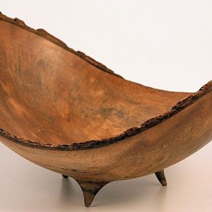 Natural edged, footed bowl in Maple