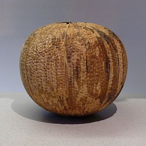 spalted beech carved/textured hollow form