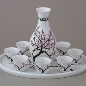 Corian Sake set with inlay