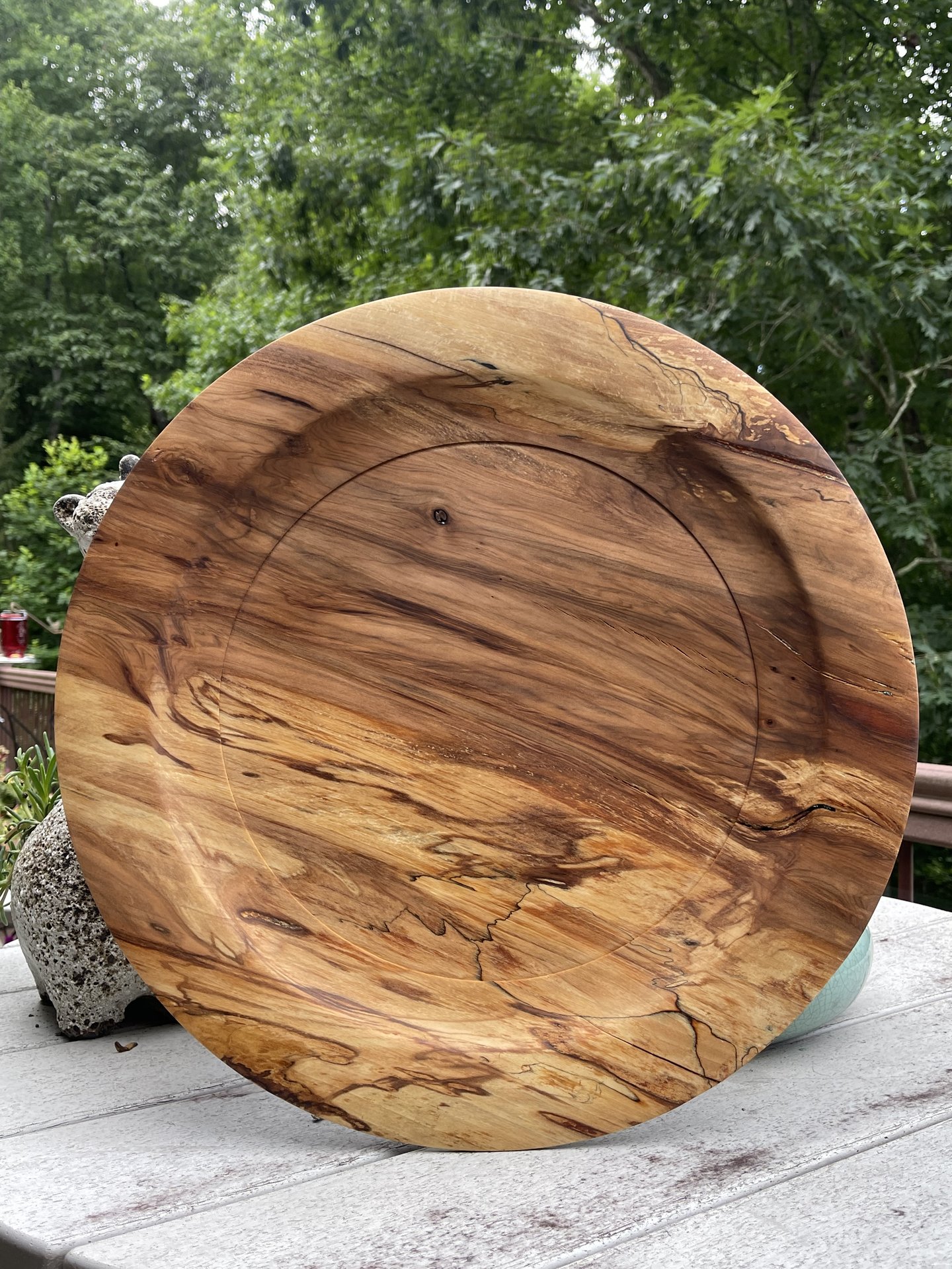 18” Texas Cedar Elm Platter - spalted