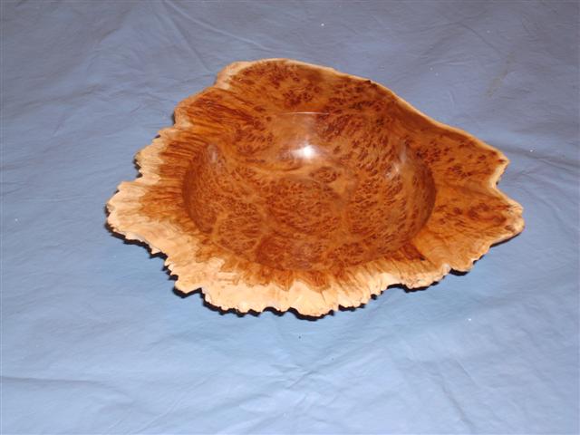 1st winged bowl Black Morrel Burl top view