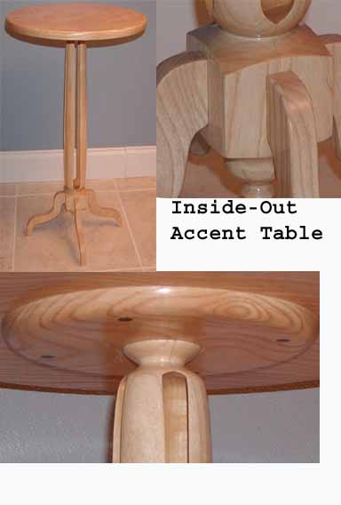 Ash Accent Table  Inside-Out turning